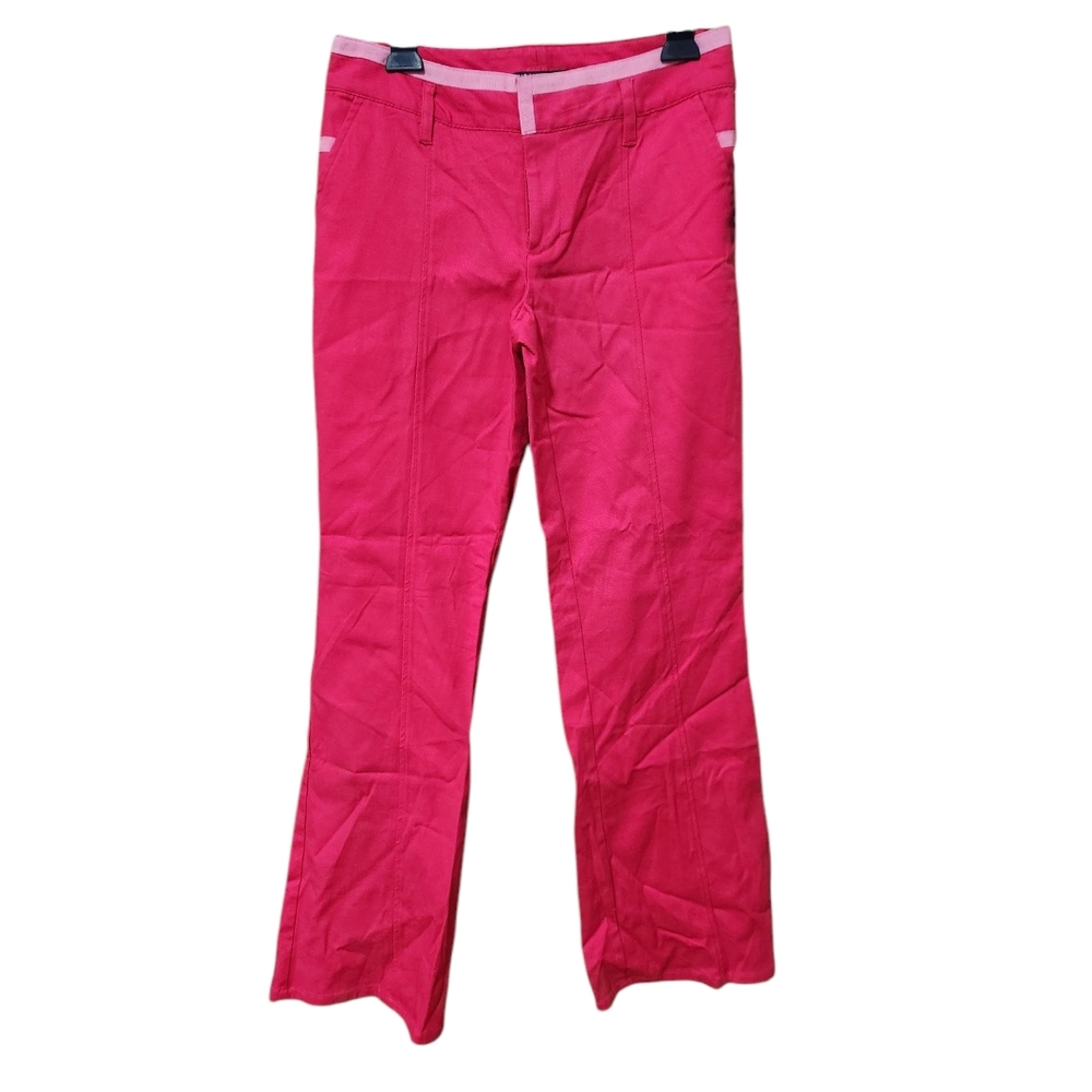 NWT Bisou Bisou Pink Flare Wide Leg Pants Womens Size 6